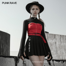 PUNK RAVE OPT-445TCF sexy punk bra with buckle Girl series base top women plus size bodycon corset